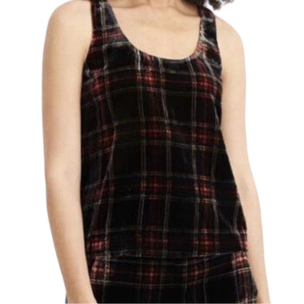 J Crew Velvet Tank top in‎ Stewart Tartan NWT $99